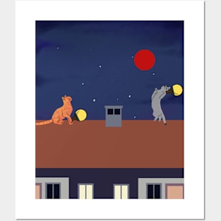 Ping pong moon Posters and Art